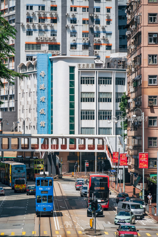 中国香港中环街头城市风光