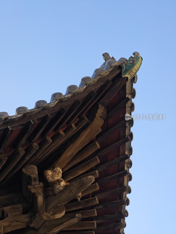 山西晋城青莲寺古建筑斗拱细节特写