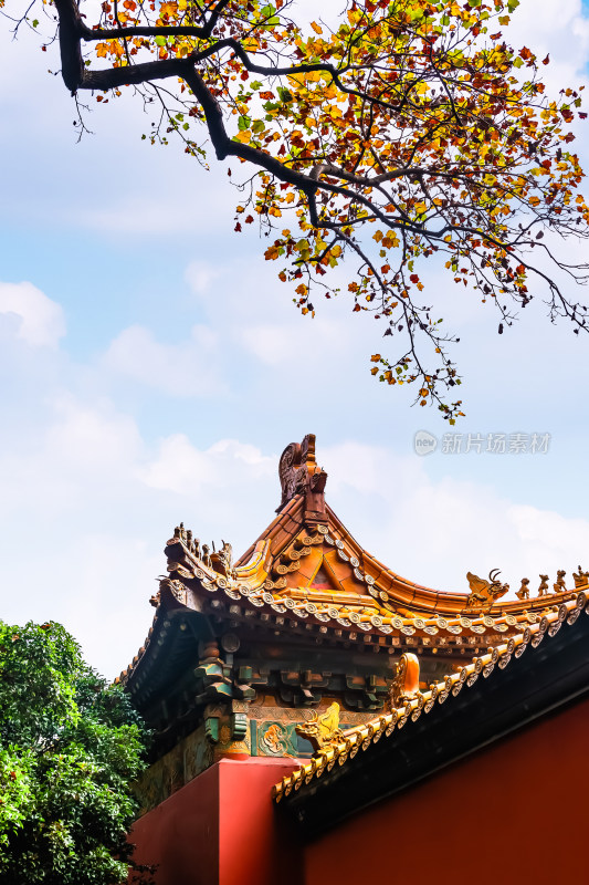 南京钟山风景名胜区明孝陵中的建筑风景