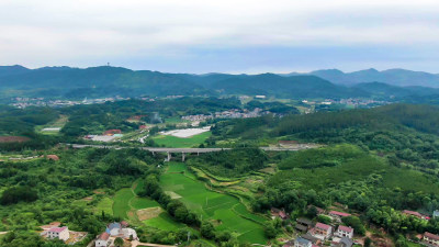 航拍乡村田园农业种植基地