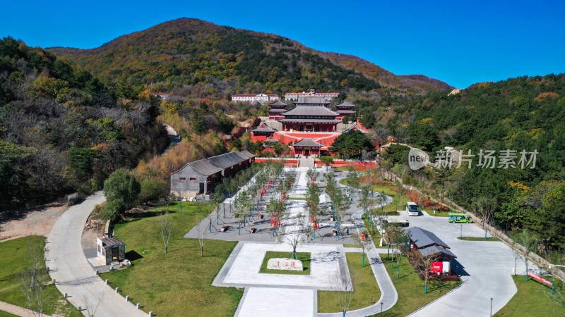 秦皇岛市祖山济心寺气势恢宏古建筑全景