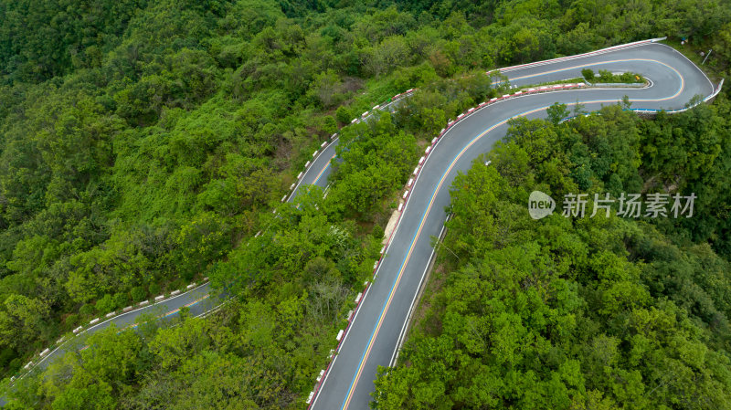 洛阳旅游白云山大山森林公路航拍