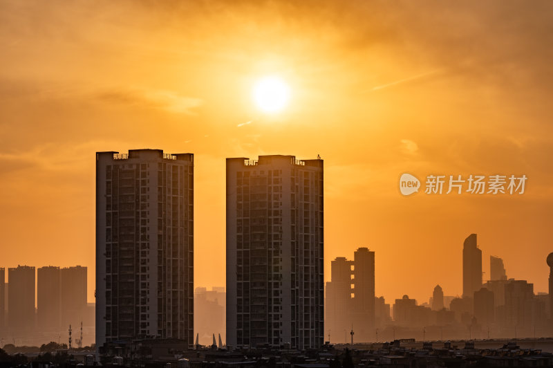 湖北武汉 夕阳 落日