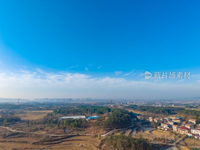 乡村田园风光航拍全景