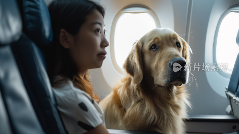 带着宠物坐飞机：女孩与金毛犬的飞行旅程