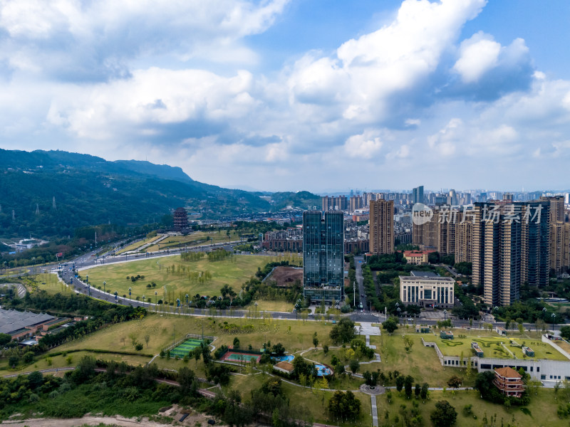 宜宾城市风光航拍图