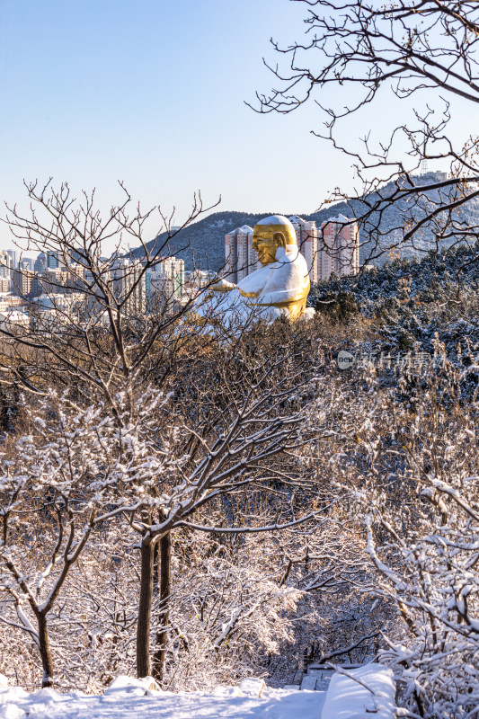 济南千佛山冬日雪景景观