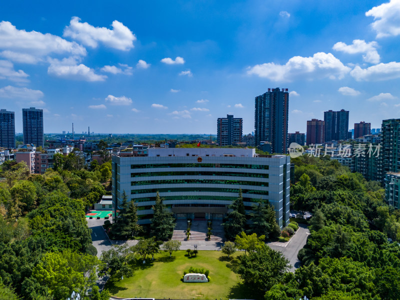 四川自贡市政府航拍图