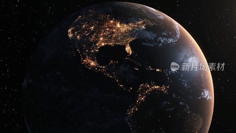 地球夜景灯光分布画面