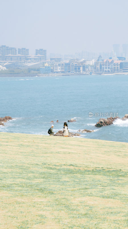 青岛海边公园小清新场景