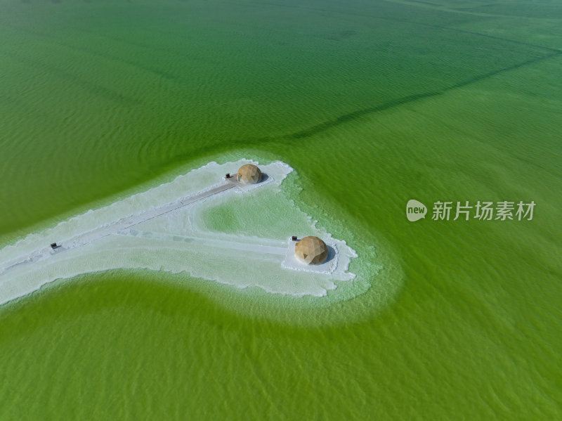 青海海西州大柴旦翡翠湖网红高空航拍