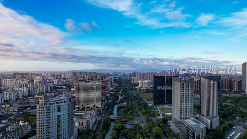 浙江台州城市风光航拍