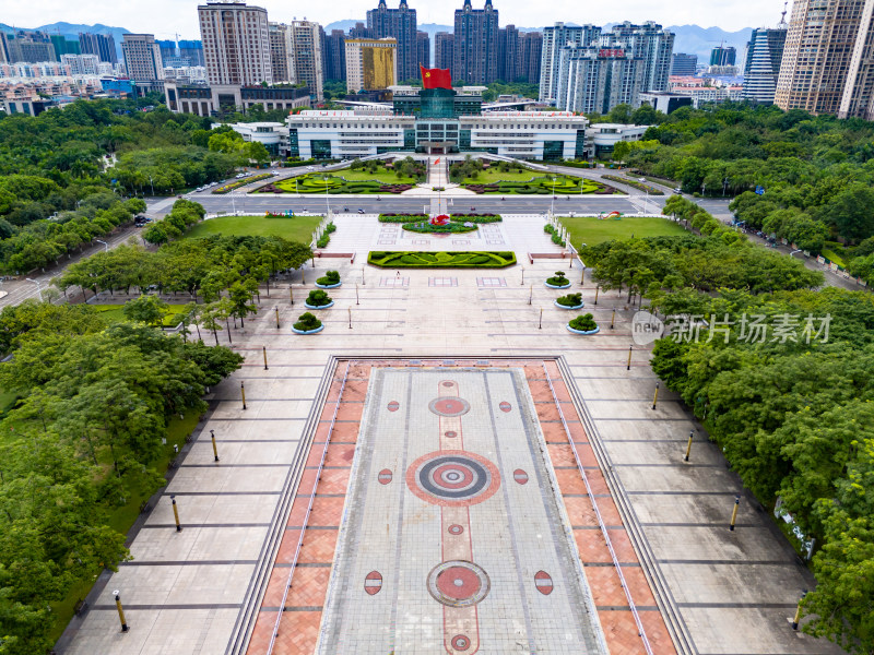 广西贵港市政府周边建筑航拍图