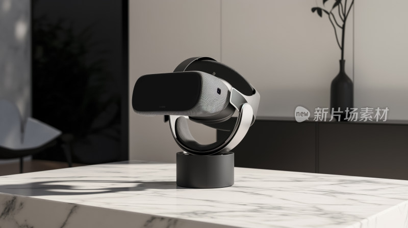 现代科技精品：高端VR头盔展示在典雅家居