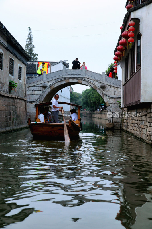 中式古建筑庭院全景风貌苏州平江路