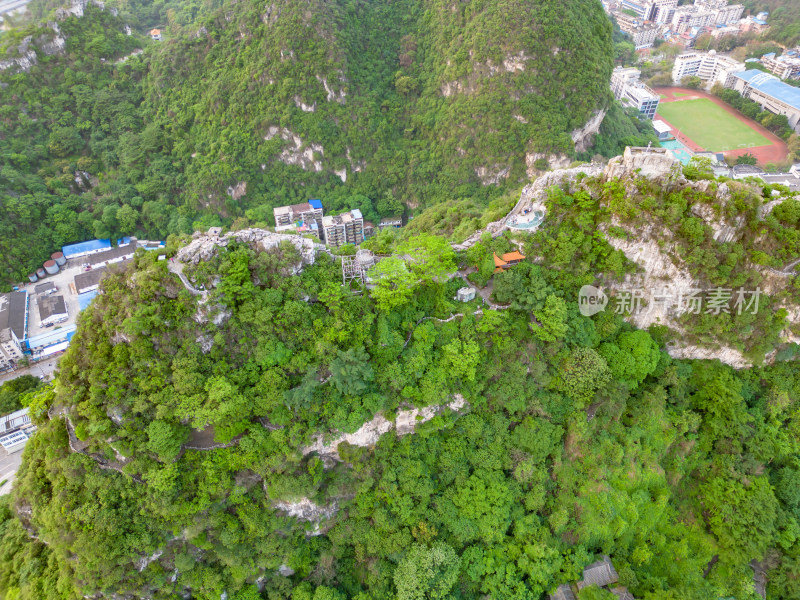 广西柳州城市风光建筑交通航拍图