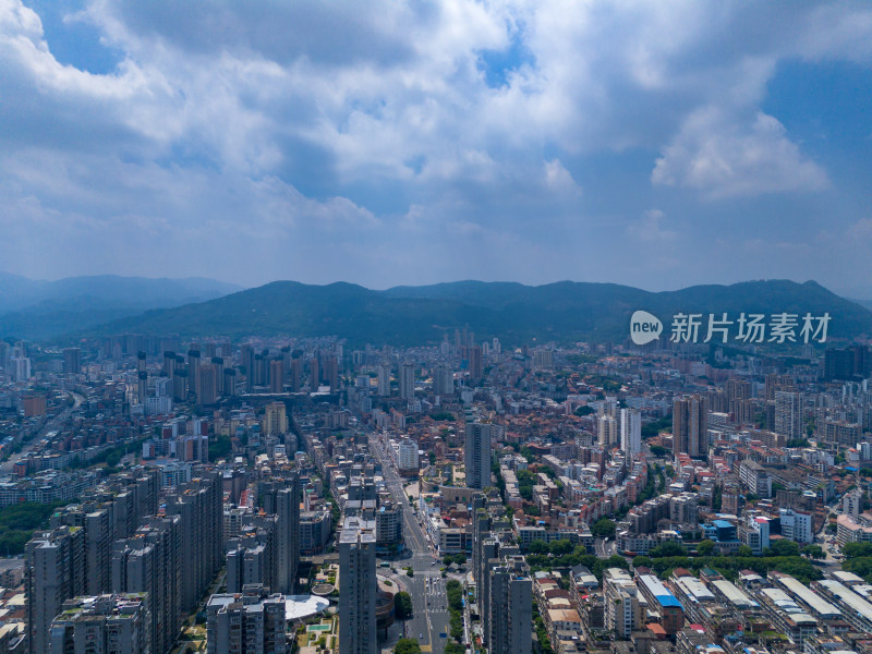 福建莆田城市建设航拍图