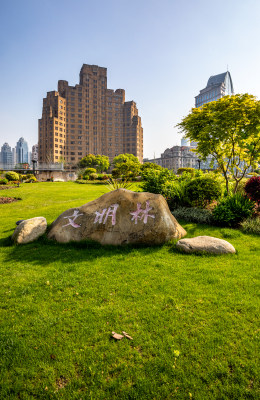 上海苏州河外滩源外白渡桥陆家嘴城市景观