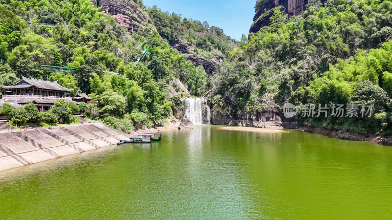 泰宁大金湖天迹水帘景区航拍图