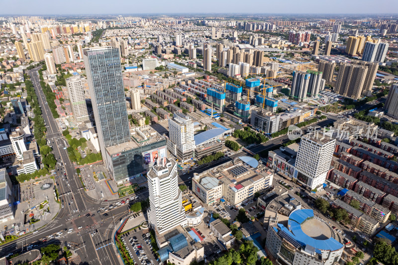 河北保定万博广场周边建筑航拍图