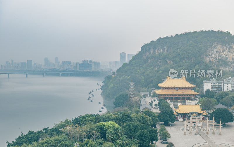 广西柳州文庙与柳江山水风景