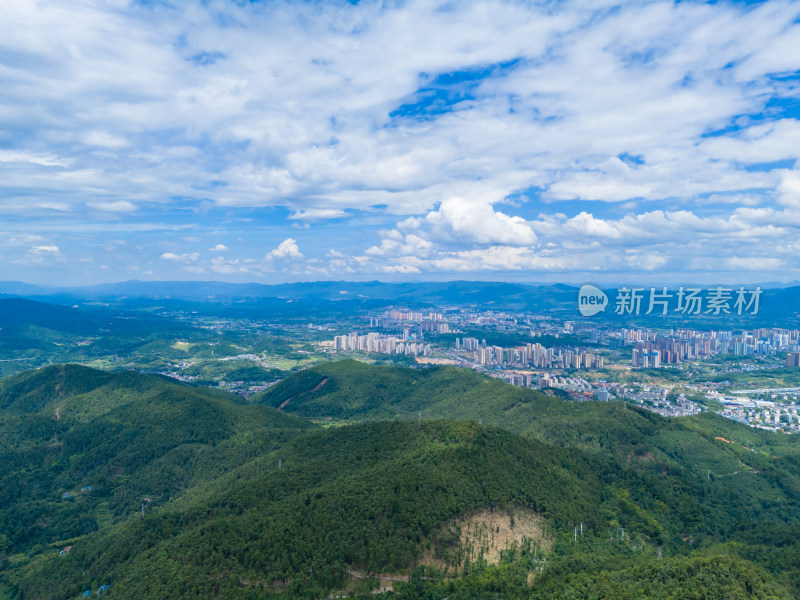 祖国大好河山绿色森林植物航拍图