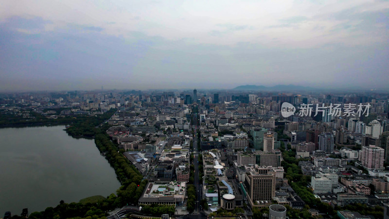 浙江杭州城市风光航拍图