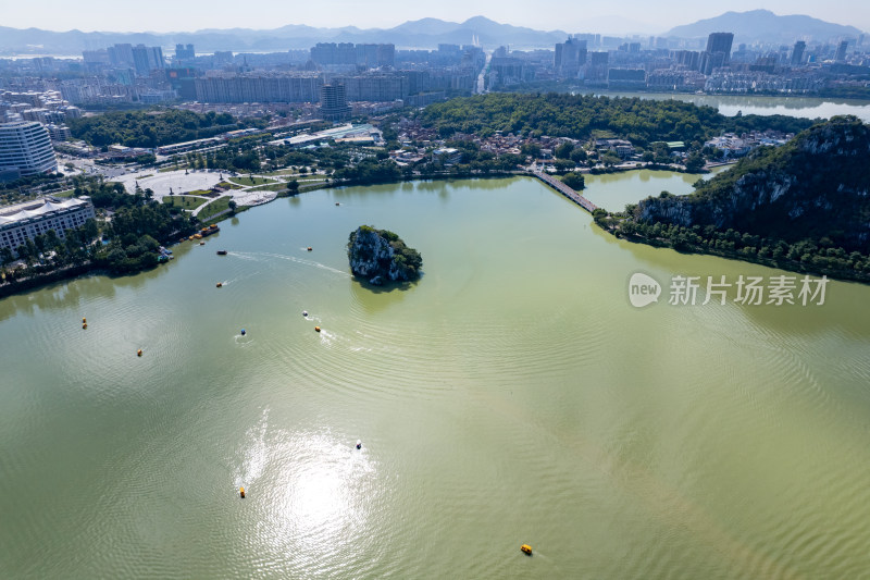 广东肇庆星湖景区全景航拍摄影图