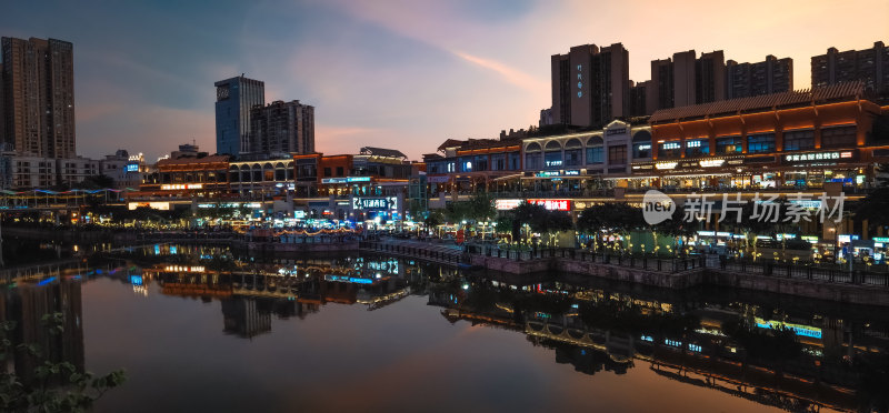 佛山千灯湖畔灯湖西街夜市