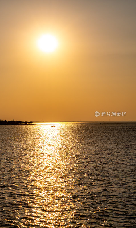 上海青浦淀山湖日落景观