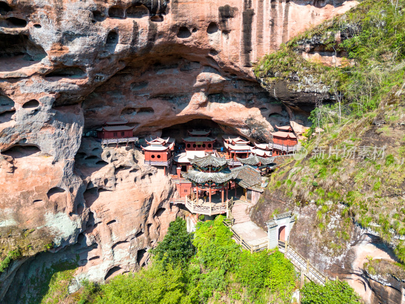 三明泰宁大金湖甘露寺航拍图