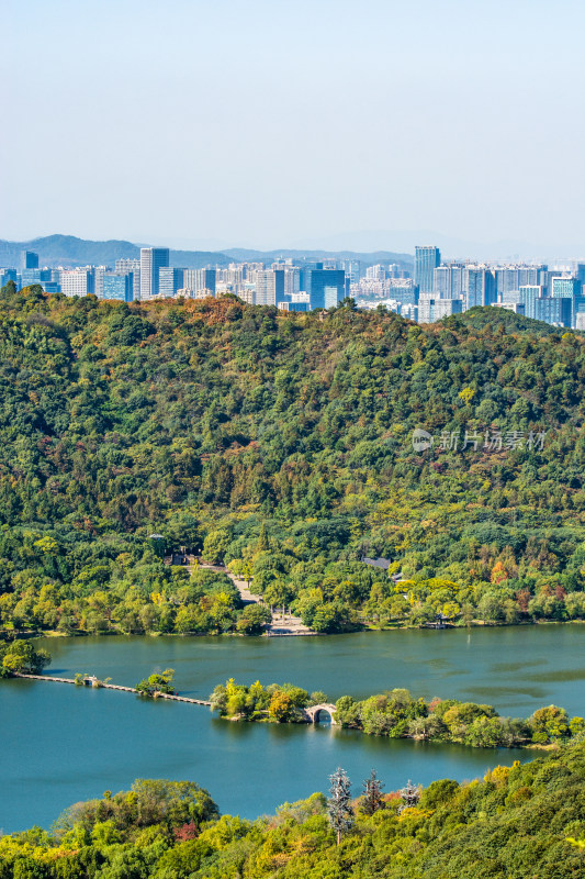 俯瞰杭州湘湖山水