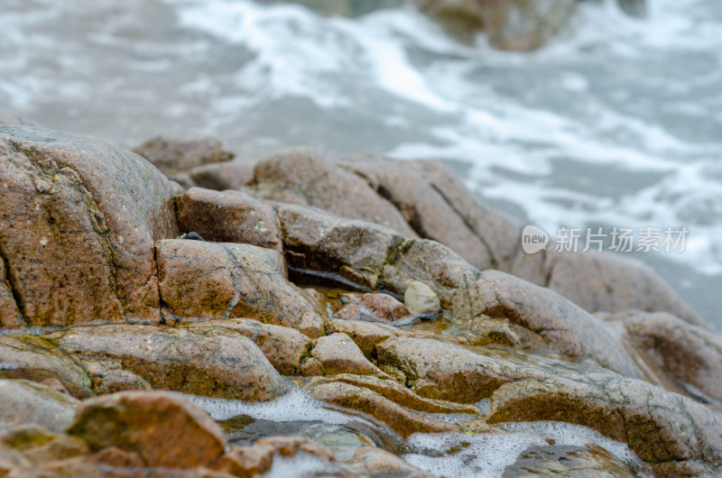 海水流水岩石