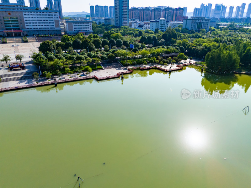 来宾市政府周边建筑航拍图