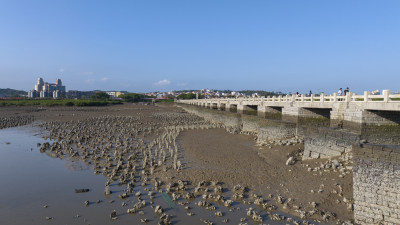 福建泉州洛阳桥风光航拍