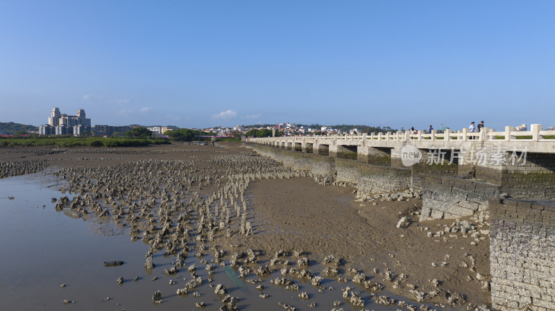 福建泉州洛阳桥风光航拍