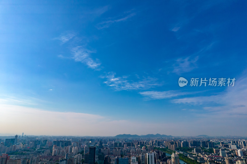 浙江杭州城市建设大景航拍摄影图