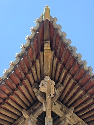 山西晋城青莲寺古建筑斗拱细节特写