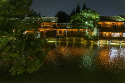 浙江嘉兴乌镇西栅夜景