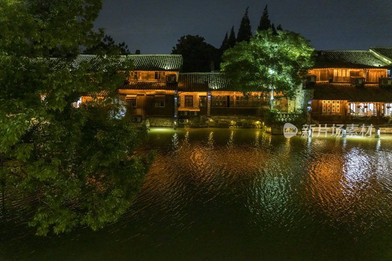 浙江嘉兴乌镇西栅夜景