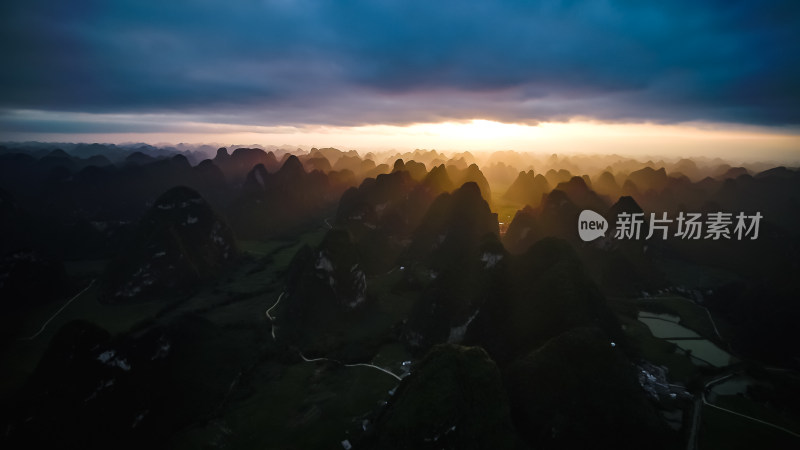 广西桂林山水喀斯特地貌航拍