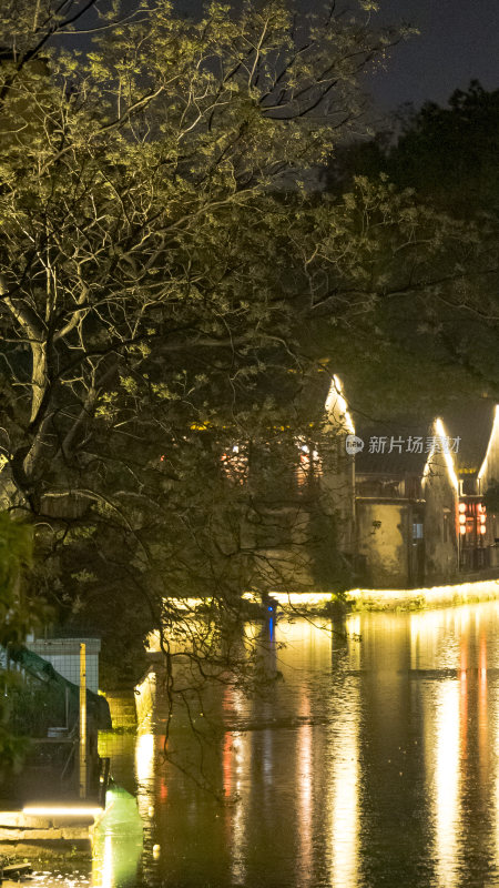 绍兴仓桥直街江南水乡夜景