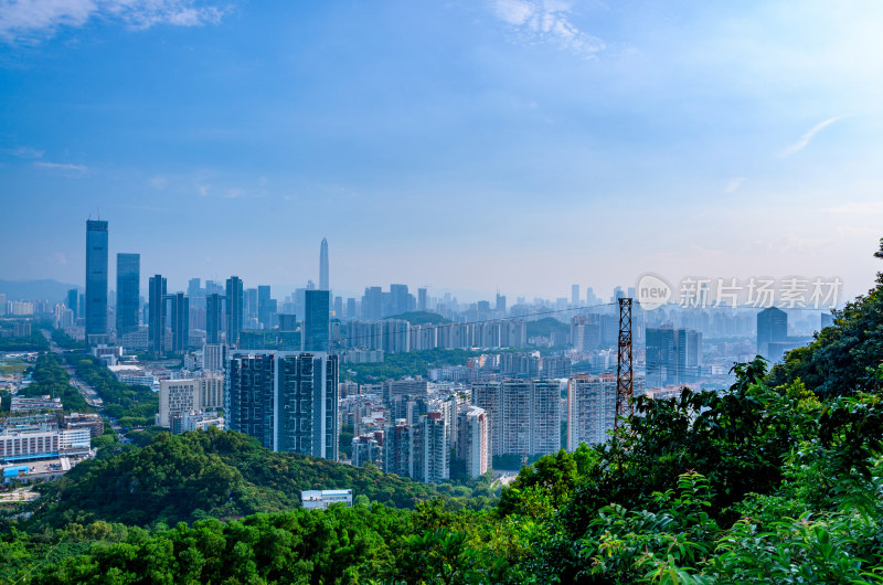 深圳银湖山望福田中心CBD摩天大楼建筑