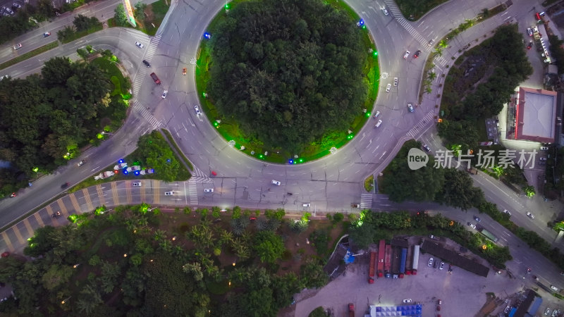 云南西双版纳告庄西双景夜景航拍