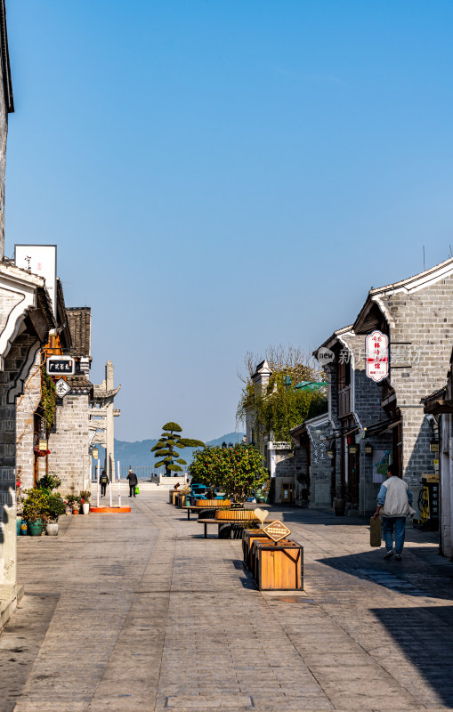 浙江宁波东钱湖韩岭老街水街景点景观