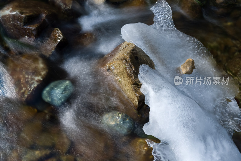 春天河流冰雪融化