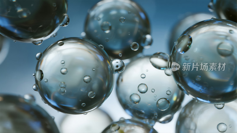 护肤品水珠气泡保湿补水化妆品广告背景