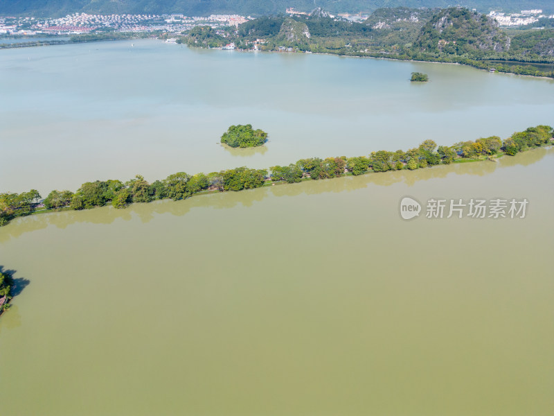 航拍广东肇庆星湖风景区