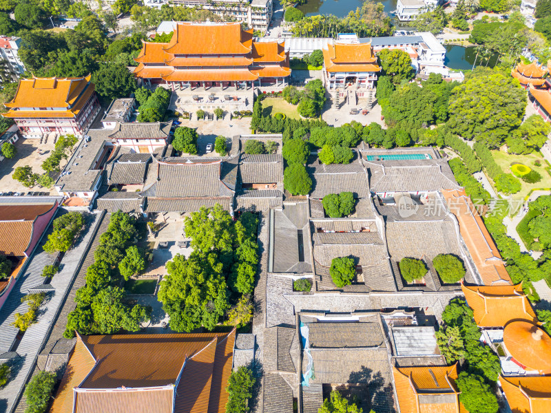 航拍福州西禅寺