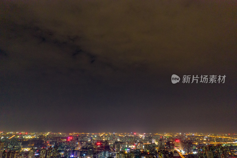 航拍安徽合肥城市夜景交通